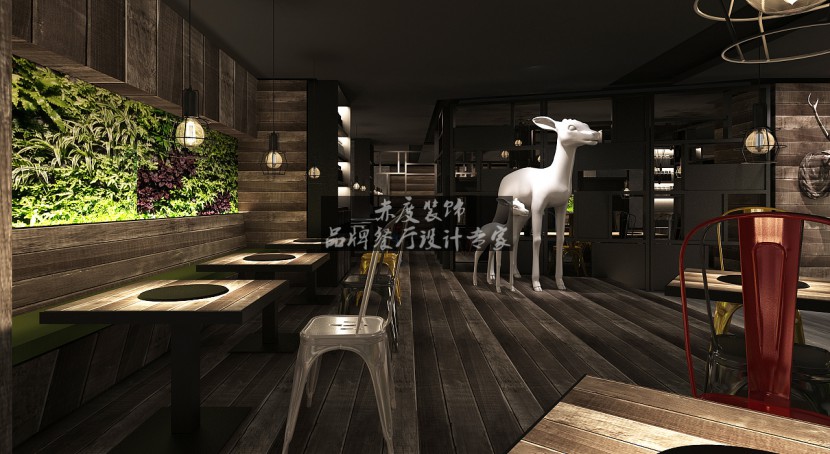 【赤度装饰设计餐厅案例】个性有趣味的啫啫捞主题餐厅设计案例